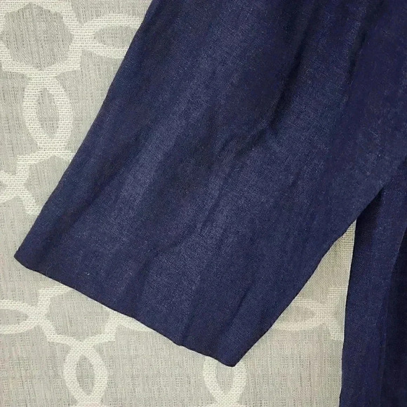 NWT Norton McNaughton Linen Blend Button Up Embroidered 3/4 sleeve women's Shirt - Picture 4 of 10